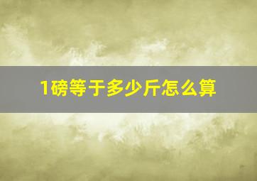 1磅等于多少斤怎么算