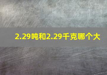 2.29吨和2.29千克哪个大