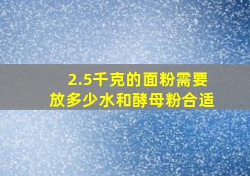 2.5千克的面粉需要放多少水和酵母粉合适