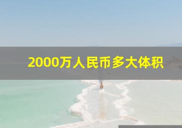 2000万人民币多大体积