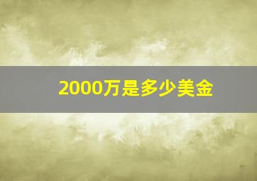 2000万是多少美金