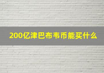 200亿津巴布韦币能买什么