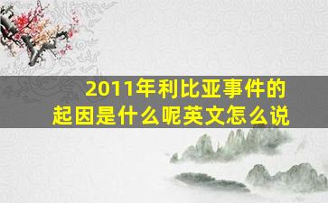 2011年利比亚事件的起因是什么呢英文怎么说