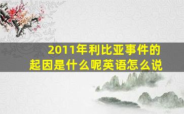 2011年利比亚事件的起因是什么呢英语怎么说