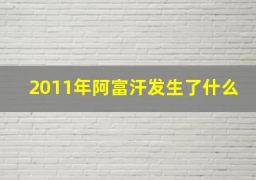 2011年阿富汗发生了什么