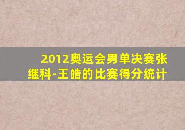 2012奥运会男单决赛张继科-王皓的比赛得分统计