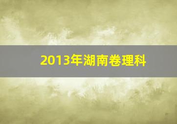 2013年湖南卷理科