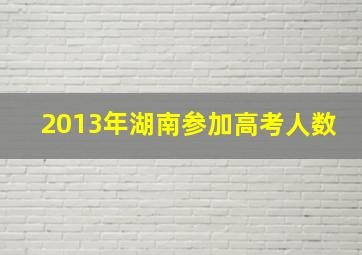 2013年湖南参加高考人数