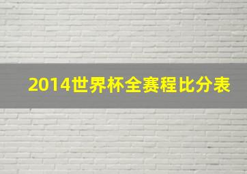 2014世界杯全赛程比分表