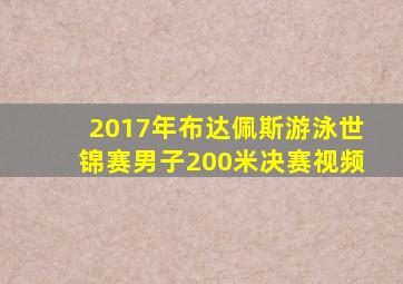 2017年布达佩斯游泳世锦赛男子200米决赛视频