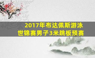 2017年布达佩斯游泳世锦赛男子3米跳板预赛