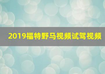 2019福特野马视频试驾视频