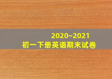 2020~2021初一下册英语期末试卷