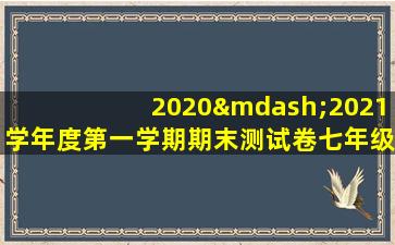 2020—2021学年度第一学期期末测试卷七年级英语