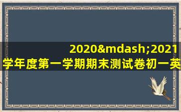 2020—2021学年度第一学期期末测试卷初一英语