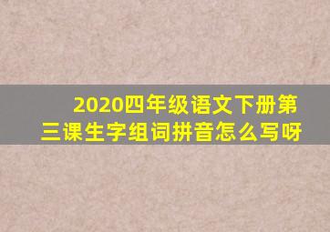 2020四年级语文下册第三课生字组词拼音怎么写呀