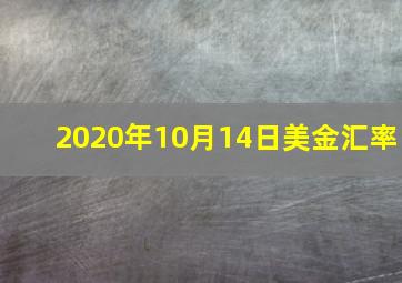 2020年10月14日美金汇率