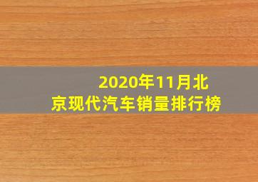 2020年11月北京现代汽车销量排行榜