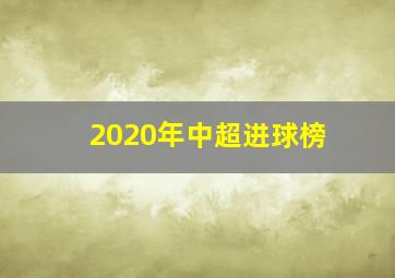 2020年中超进球榜