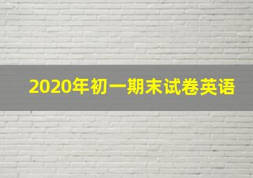 2020年初一期末试卷英语