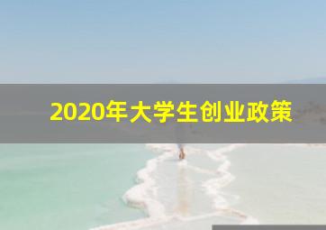 2020年大学生创业政策