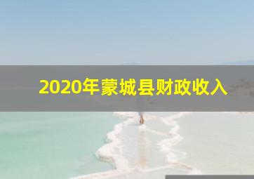 2020年蒙城县财政收入