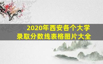 2020年西安各个大学录取分数线表格图片大全