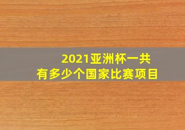 2021亚洲杯一共有多少个国家比赛项目