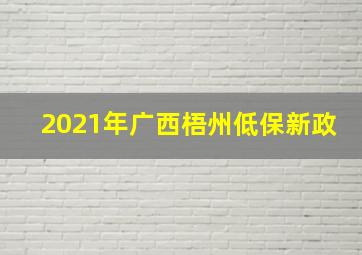 2021年广西梧州低保新政