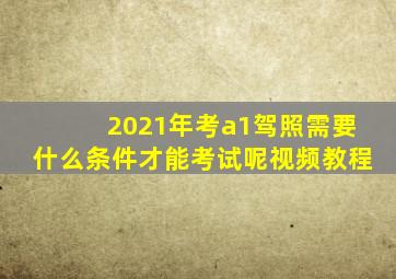 2021年考a1驾照需要什么条件才能考试呢视频教程