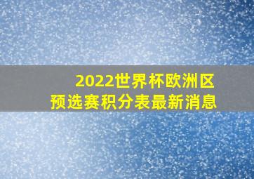 2022世界杯欧洲区预选赛积分表最新消息