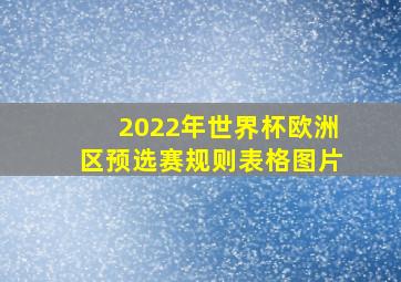 2022年世界杯欧洲区预选赛规则表格图片