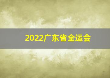 2022广东省全运会