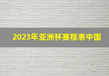 2023年亚洲杯赛程表中国