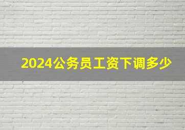 2024公务员工资下调多少