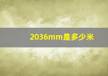 2036mm是多少米