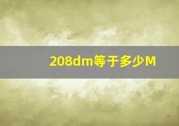 208dm等于多少M