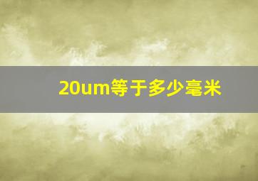 20um等于多少毫米