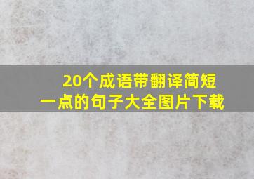 20个成语带翻译简短一点的句子大全图片下载