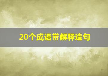 20个成语带解释造句