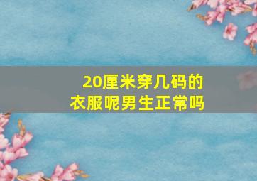 20厘米穿几码的衣服呢男生正常吗