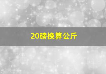 20磅换算公斤