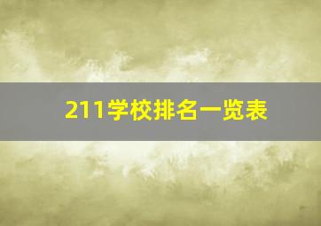 211学校排名一览表