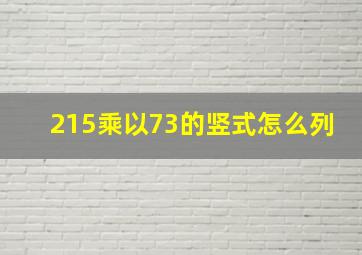 215乘以73的竖式怎么列