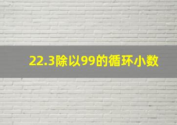 22.3除以99的循环小数