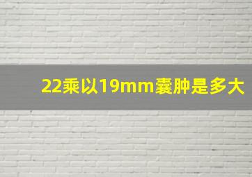 22乘以19mm囊肿是多大