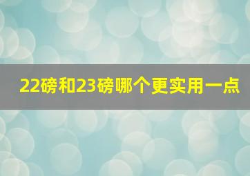 22磅和23磅哪个更实用一点