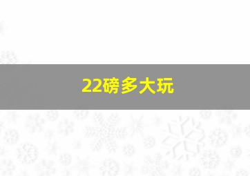 22磅多大玩