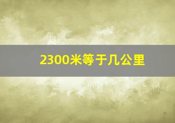 2300米等于几公里