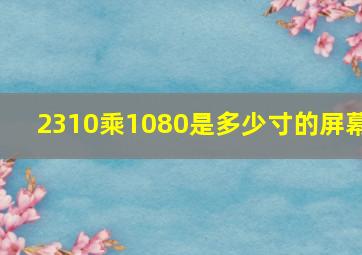 2310乘1080是多少寸的屏幕